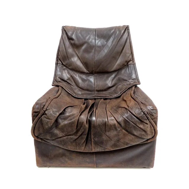 Vintage Brutalist Chair in Leather in the style of Gerard Van Den Berg For Sale - Image 6 of 11