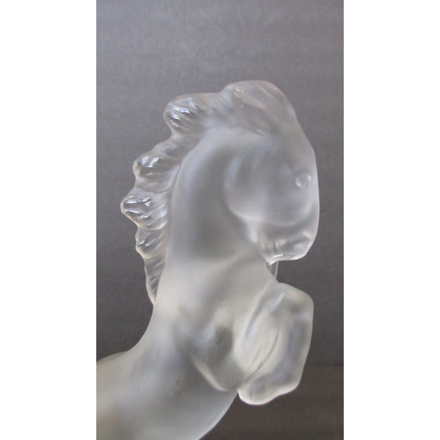 Mid 20th Century Vintage Bohemian Czech Curt Schlevogt Ingrid Frosted Glass Horse Figurine Statue For Sale In New York - Image 6 of 8