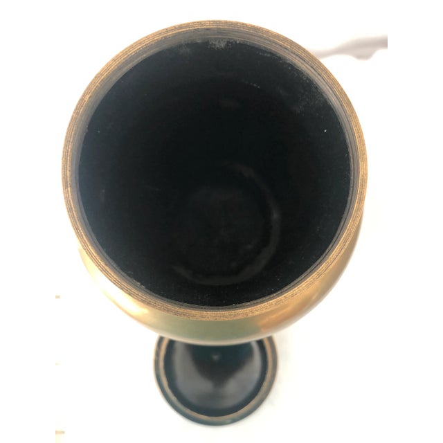 Mid 20th Century Vintage Handcrafted Brass and Mother of Pearl Inlay Urn For Sale - Image 5 of 7