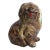 Glazed Majolica Ceramic Pekingese Dog Figure For Sale