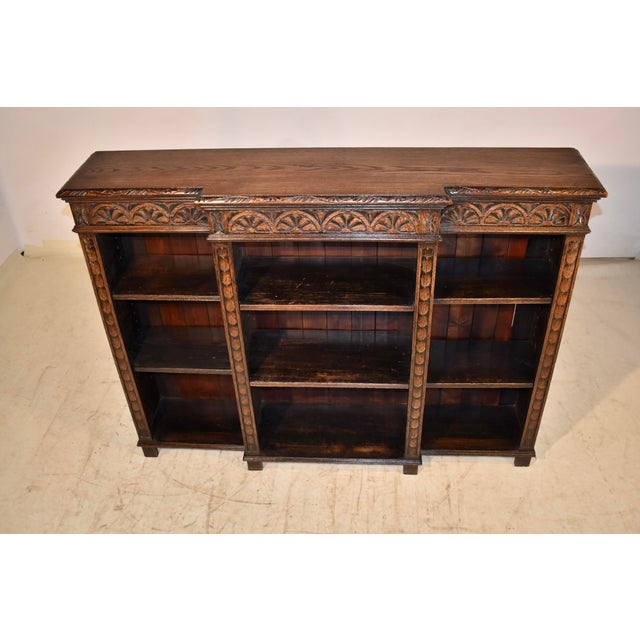 19th Century English Oak Breakfront Bookcase Chairish