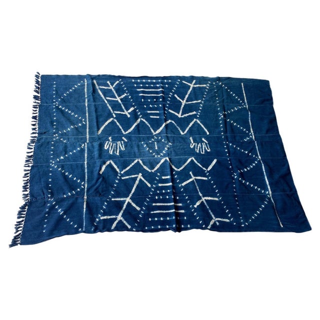 Mid 20th Century Antique Indigo Mali Textile For Sale - Image 5 of 18