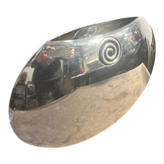 A Rare 1980s Minimalist Silver Plated Vase by Lino Sabattini For Sale