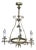 Antique Victorian Converted 4 Light Hurricane Candlestick Pendant Chandelier 36" For Sale