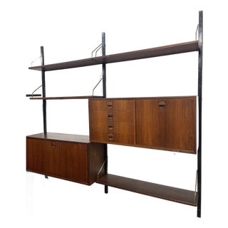 Danish Mid Century Modern Rosewood Wall Unit by Hg Furniture For Sale