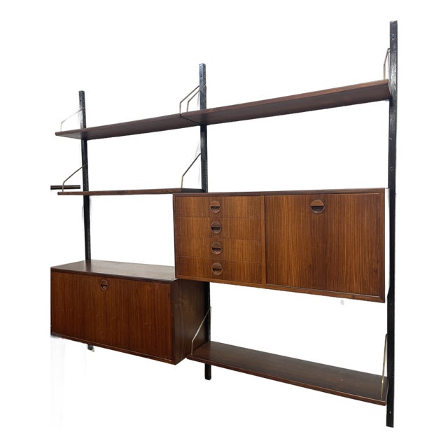 Danish Mid Century Modern Rosewood Wall Unit by Hg Furniture For Sale