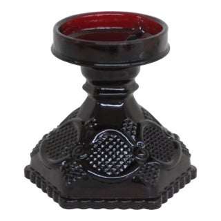 Avon Cape Cod Collection Ruby Red Candle Holder 4201b For Sale