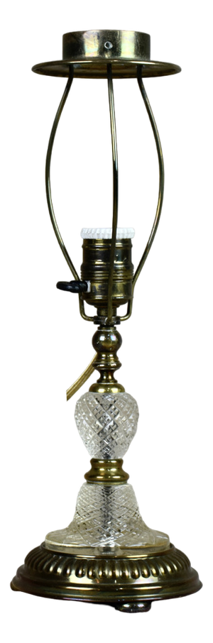Table Lamp in Brass and Cut Crystal Glass, Sweden, 1910s