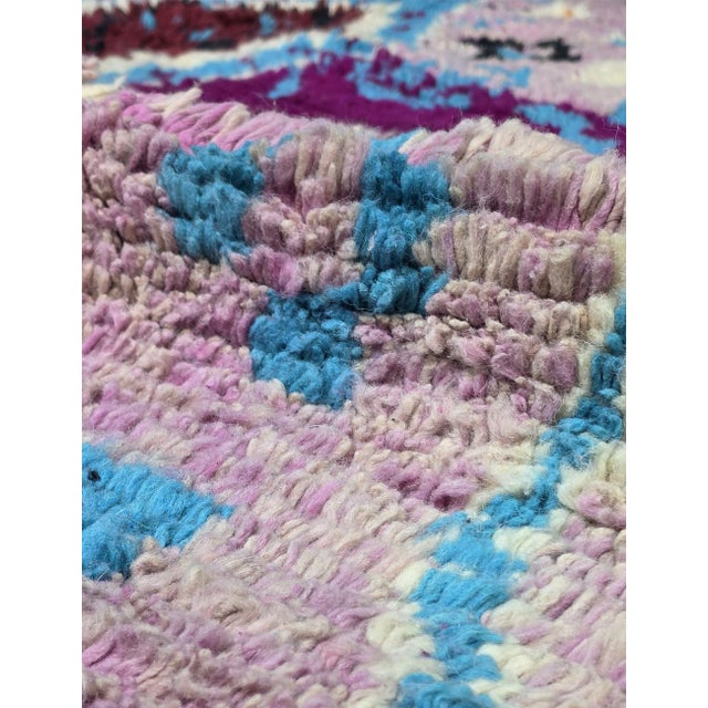 Mauve Handwoven Berber Wool Rug - 9.7 X 5.6 Ft For Sale - Image 4 of 8