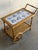 Mid 20th Century Vintage Danish Oak Bar Cart Tea Trolley With Blue & White Tile Top For Sale - Image 5 of 10