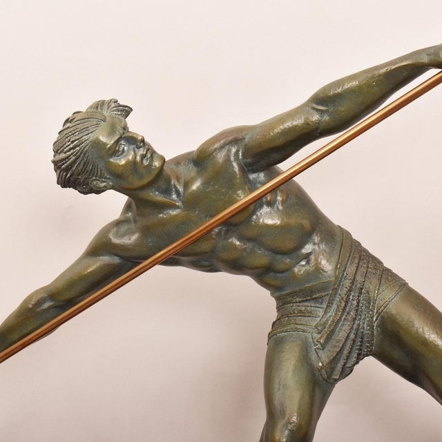 Chiparus, Art Deco Warrior with Spear, 1920s, Antimony For Sale - Image 4 of 11