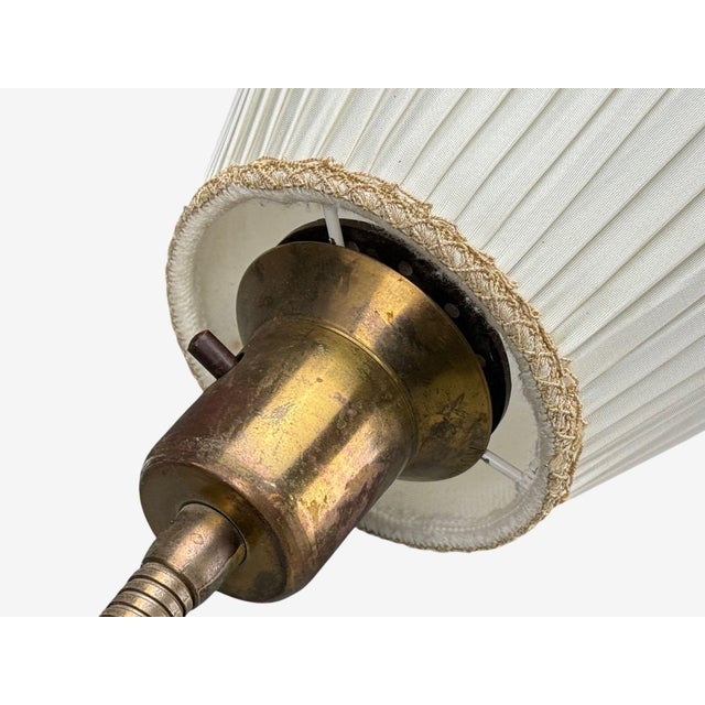 Nybro Armaturfabrik, Floor Lamp, Wood, Metal, Fabric, Sweden, 1940s For Sale - Image 13 of 16