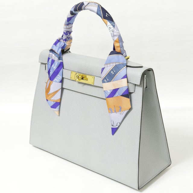 Hermès Hermès Kelly 28 Sellier Bleu Glacier Epsom Gold Hardware 2025 For Sale - Image 4 of 9