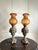 Mid-Century Modern Oil Lamps in Bronze and Amber Glass, 1930, Set of 2 For Sale - Image 3 of 9