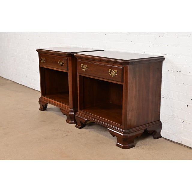 Ethan Allen Georgian Solid Cherry Wood Nightstands, Pair For Sale - Image 13 of 13
