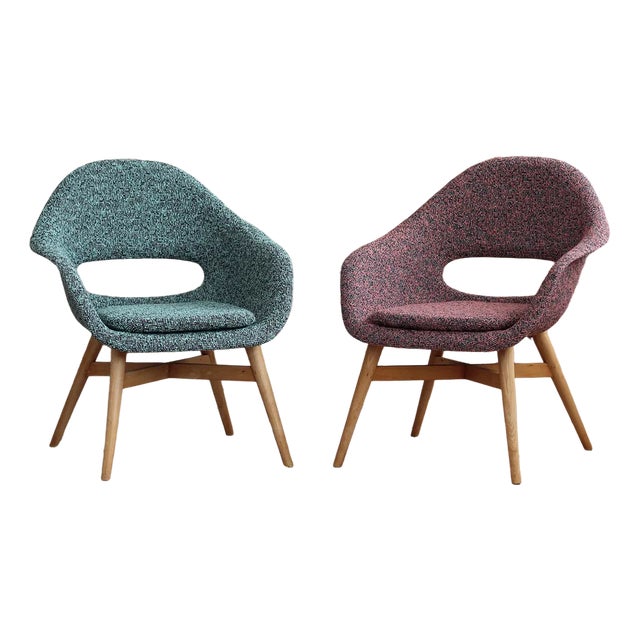 Set of Lounge Chairs by Miroslav Navrátil, Czech Republic, 1950s For Sale