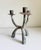 Contemporary Brutalist Verdigris 3-Arm Candelabra For Sale - Image 3 of 12