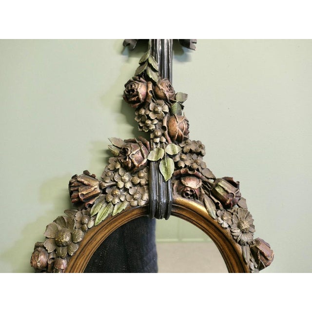 Vintage French Oval Mirror, 1920 For Sale - Image 6 of 8