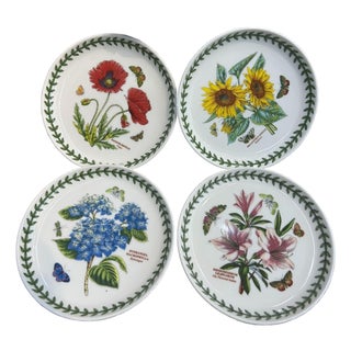 Botanical Garden Floral Ceramic Dinner Plates – Set of 4 For Sale