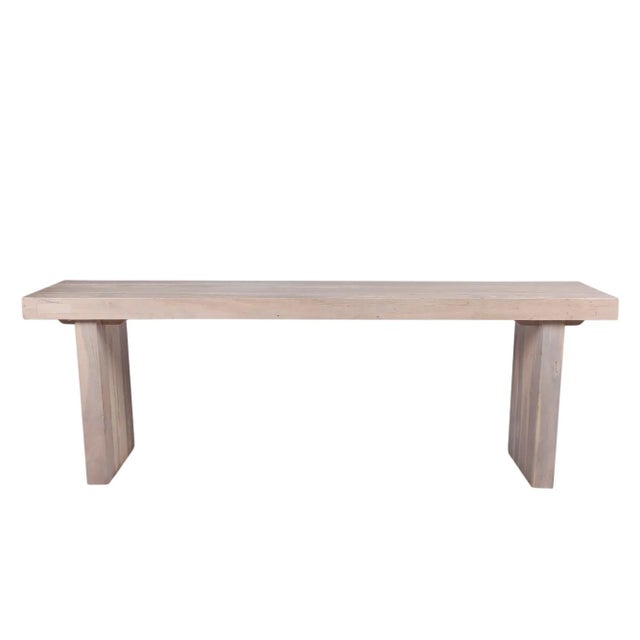 2020s 8 Feet Long Modern White Teak Console Table 58 For Sale - Image 5 of 6