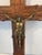 Italian Vintage Large Carved Wood and Brass Crucifix For Sale - Image 3 of 9