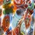 Egg-shaped table lamp, made of Murano glass using the Millefiori-Murrina technique. Base in a double cylindrical pedestal...