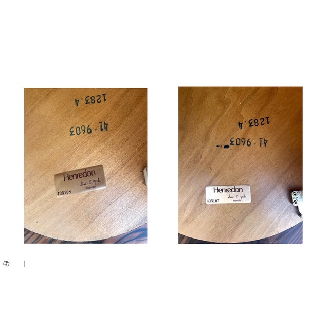 Art Deco Heritage Round Burlwood Tableswith Glass Tops by Henredon, Set of 2 For Sale - Image 3 of 12