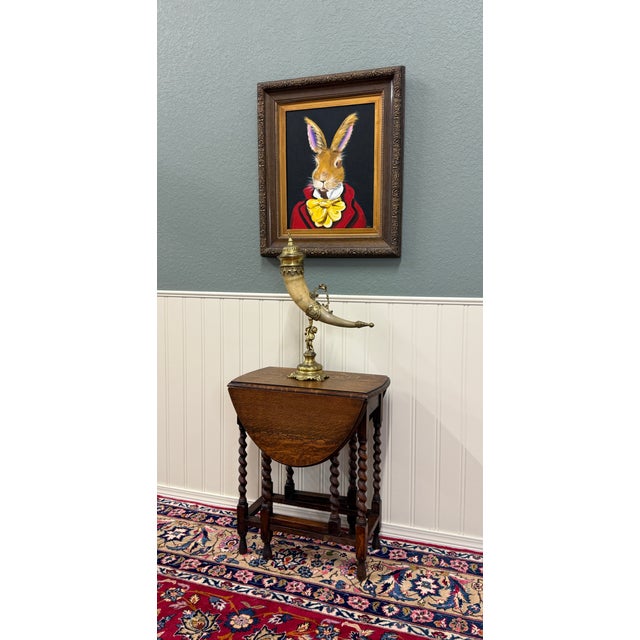 2000 - 2009 English Framed Acrylic Debonair Hare Painting on Board For Sale - Image 5 of 14