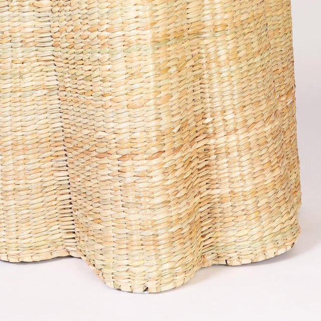Pair of Wicker Drapery Ghost Consoles For Sale - Image 9 of 9