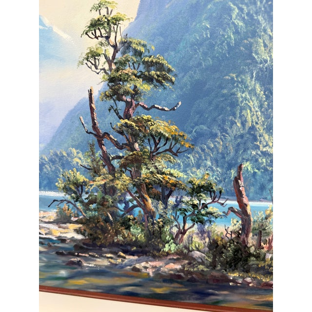 Ivan Clarke "Mountain Landscape With Lake" Original Oil Painting For Sale - Image 9 of 12
