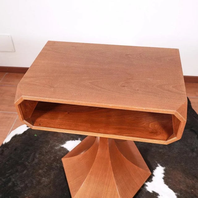 Brown Table with Compartment attributed to Luigi Massoni For Sale - Image 8 of 9
