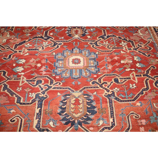 Persian Phenomenal Antique persian Serapi Rug no. j5226 For Sale - Image 3 of 14
