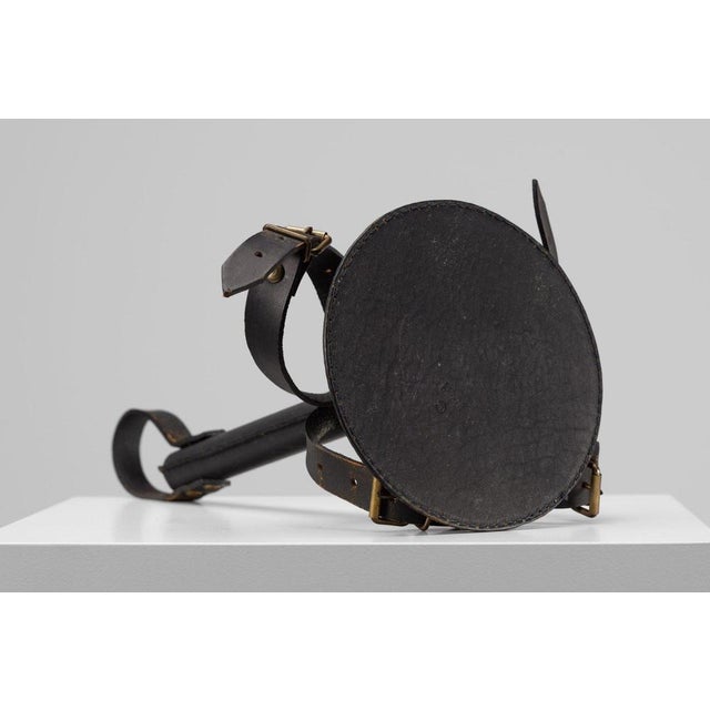 Leather Bottle Holder by Jacques Adnet, France, 1940s For Sale - Image 14 of 16