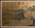 C. 1960s painted 4-Panel Japanese Byobu (folding screen), depicting monochrome landscape with mountains on dark goldenrod...
