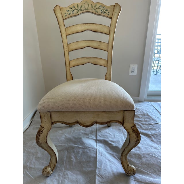 Linen Vintage Italian Mid-Century Dining Table With 6 Chairs For Sale - Image 8 of 18