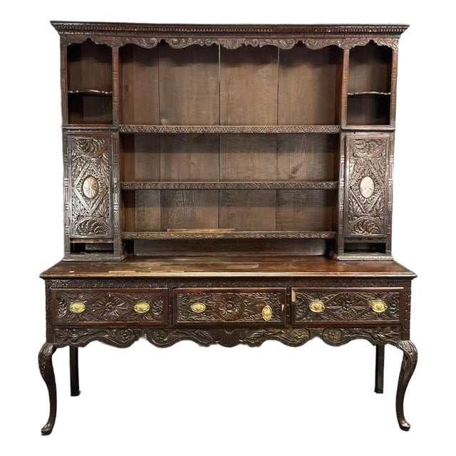 Ornate Antique Stepback Sideboard For Sale
