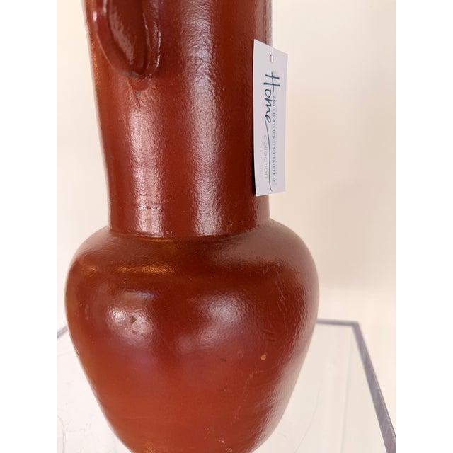 Contemporary Cyan Design Terracotta Vase For Sale - Image 3 of 3