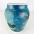 Contemporary 1990s Randi Kish Art Blue Textural Pottery Studio Sculpture Vase with Birds For Sale - Image 3 of 10
