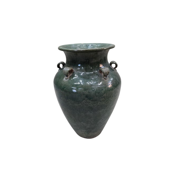 Antique Stoneware Green-Glazed Mataban Jar Vase For Sale In Chicago - Image 6 of 10