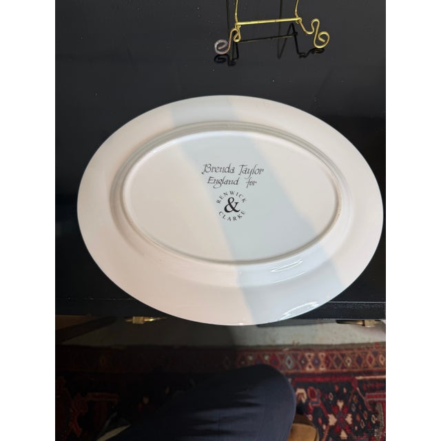 Transitional Vintage Fornasetti Style Pink Splatter Luster Platter For Sale - Image 3 of 7