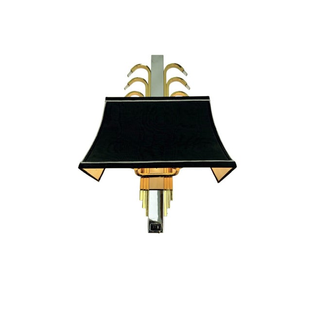 Mid-Century Modern Skyscrape Wall Lamp in Brass and Chrome from WKR Leuchten, 1970s For Sale - Image 3 of 13