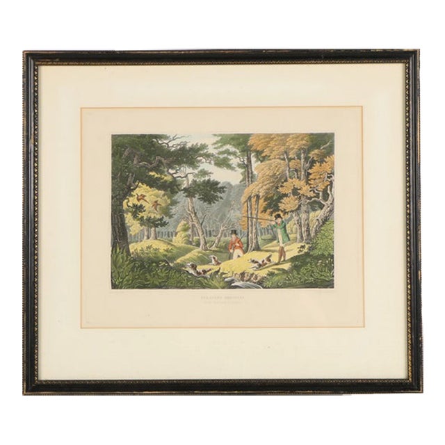 Late 19th Century Hand-Colored Etching After John Havell Jr. "Pheasant Shooting" For Sale