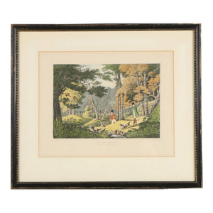 Late 19th Century Hand-Colored Etching After John Havell Jr. "Pheasant Shooting"