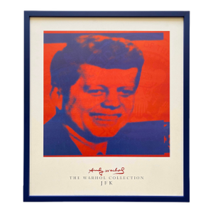 Andy Warhol Foundation Vintage Offset Lithograph Print Framed JFK Pop Art Poster " Flash-November 22, 1963 From the Flash Portfolio " 1968