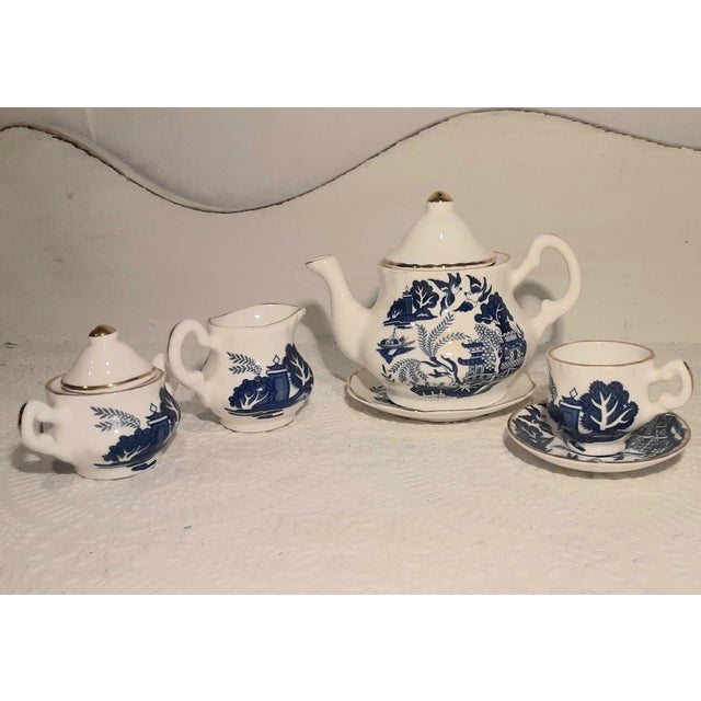Vintage Harrod's Blue Willow Miniature Tea Set 6 Pieces Chairish