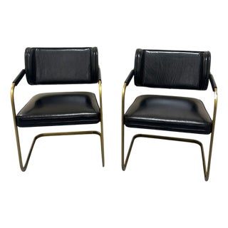 Pair of Industry West Jimmy Cooper Buffalo Leather Armchairs For Sale