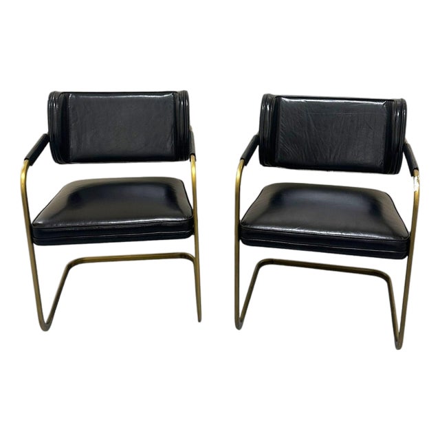Pair of Industry West Jimmy Cooper Buffalo Leather Armchairs For Sale