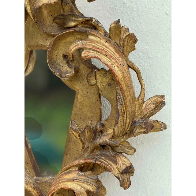 Exuberant Antique Italian Carved Giltwood Reliquary -17th Century (Could Be Used as a Tabletop Mirror ) For Sale - Image 10 of 12
