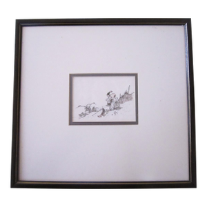 Framed Japanese Woodcut, Katsushika Hokusai 1800's