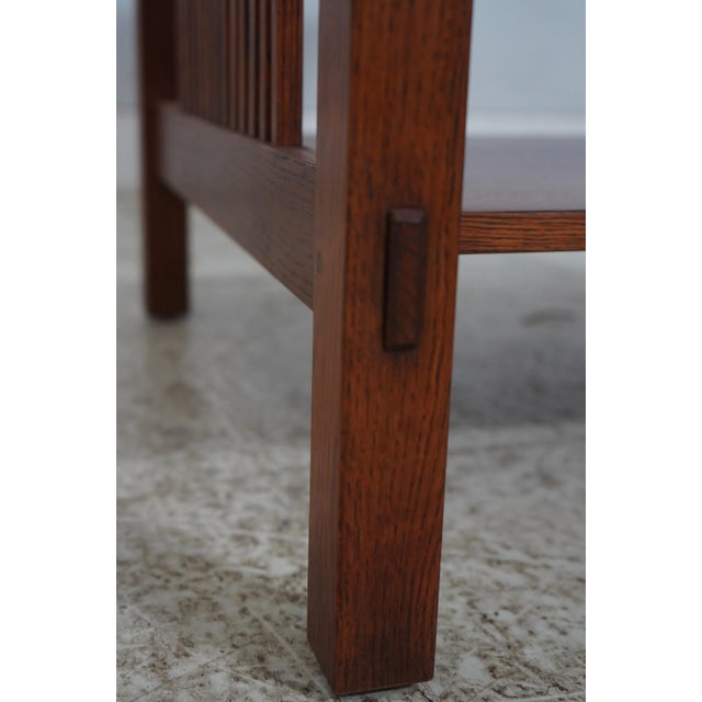2000 - 2009 Stickley Mission Oak Square Living Room Lamp Table For Sale - Image 5 of 14